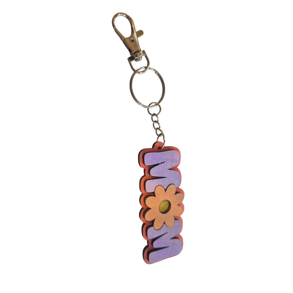 Colorful Mom Flower Keychain Handmade